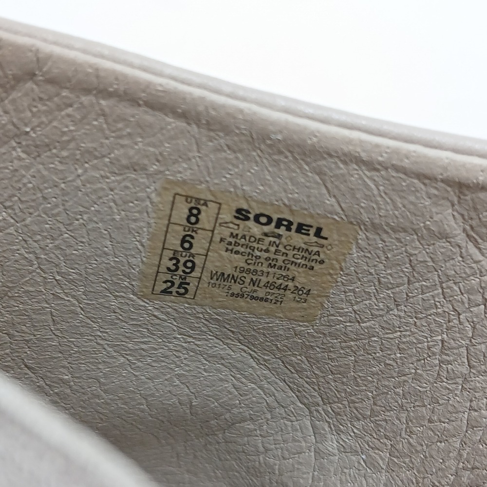 Sorel Joanie II Slide Sandals Women's 8 Taupe Leather Cork Wedge Platform - Picture 11 of 12